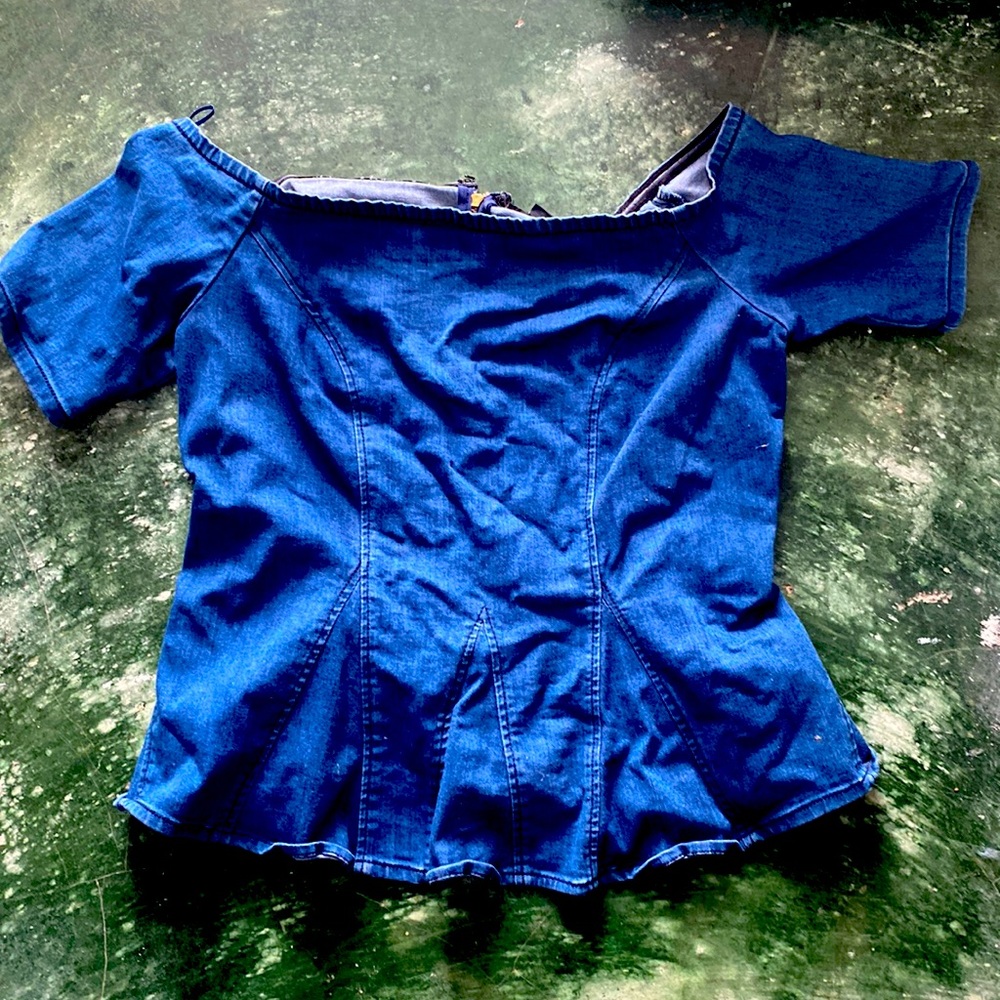 jean top off shoulders
